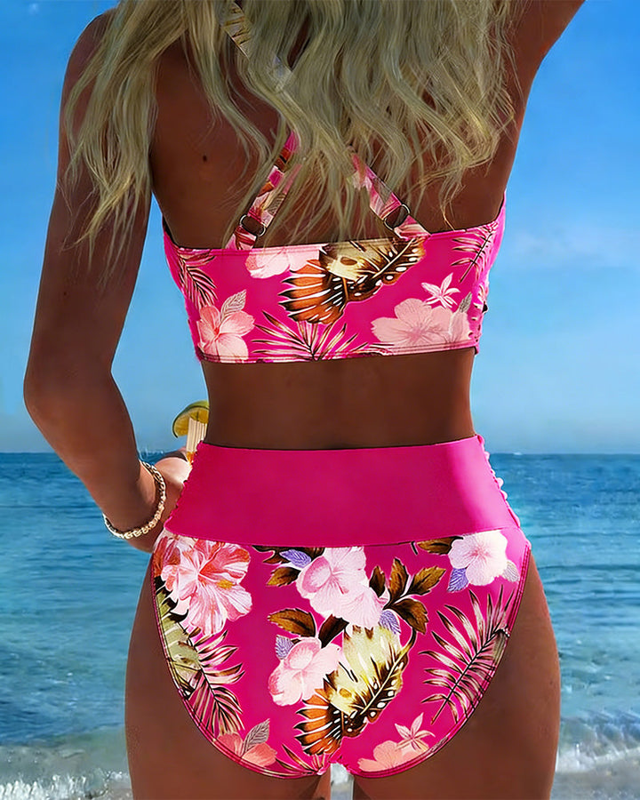 Bikini Set met Bloemenprint en Split