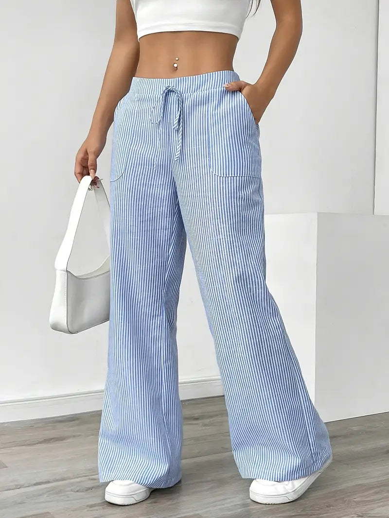 Karina | Striped Wide-Leg Pants for Women | Smart Casual