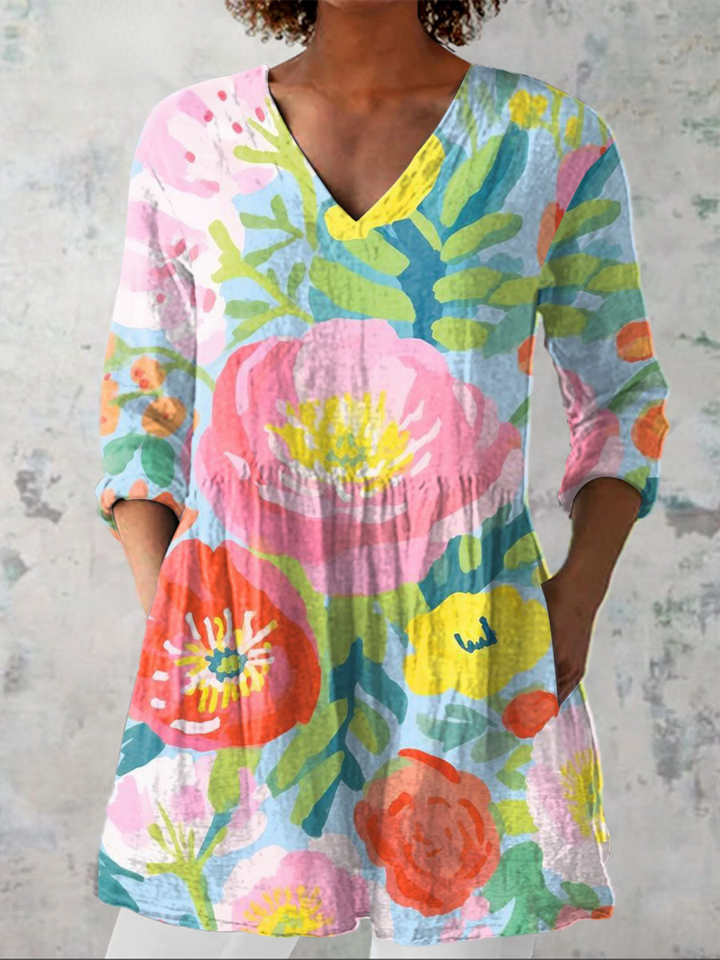 Ayra | Lange Blouse met een opvallend patroon