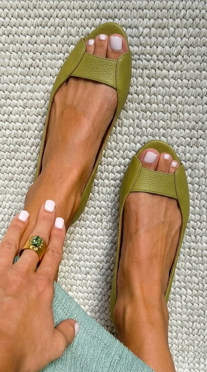 Elise™ | Metallic instappers met open teen