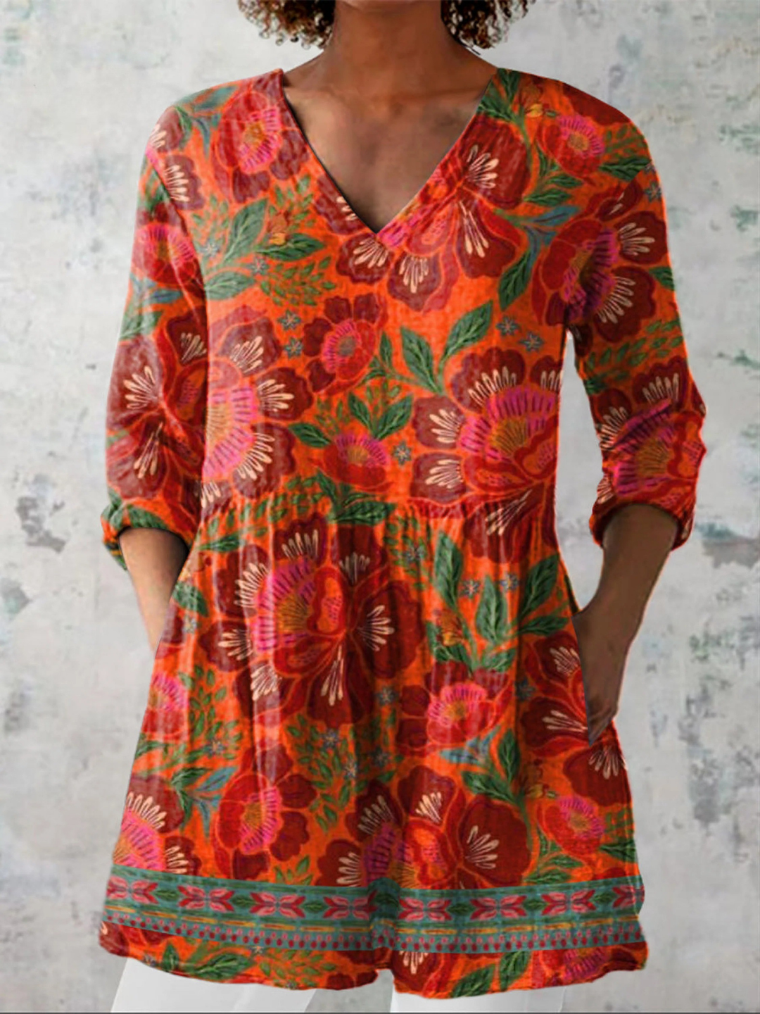 Kaia | Lange Blouse met een opvallend patroon