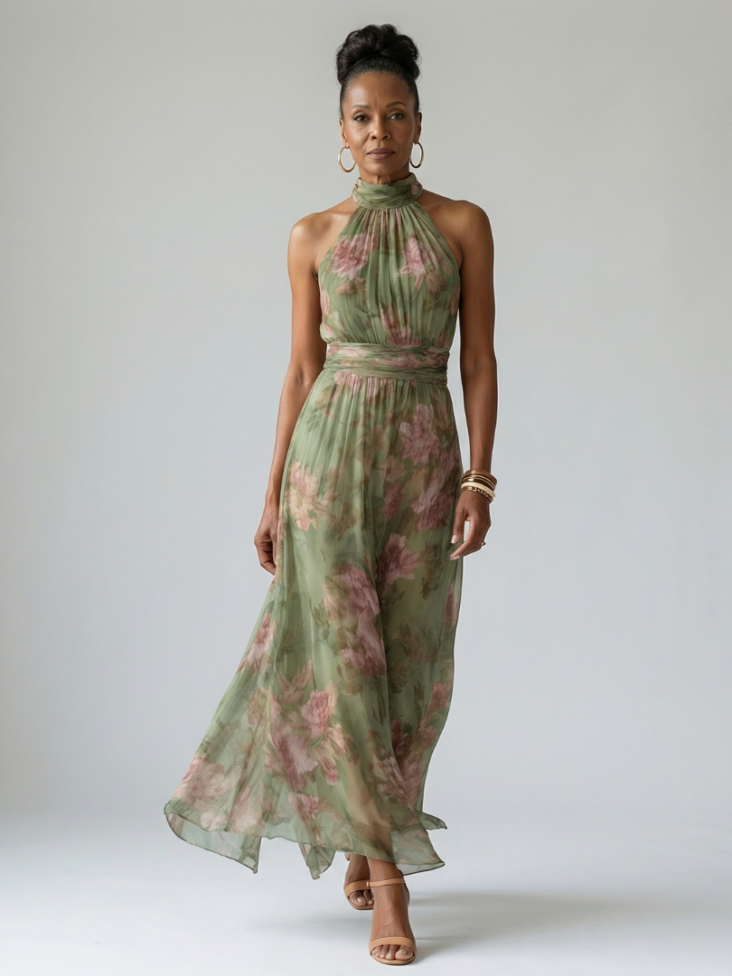 Naomi™ | Maxi-jurk met halterhals