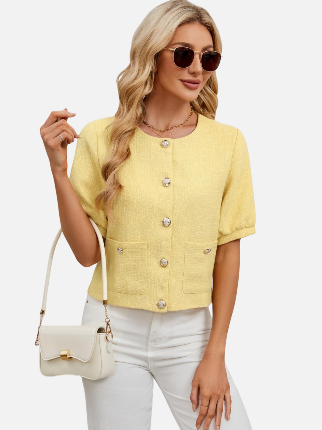 Vivian | Cropped Tweed Jasje