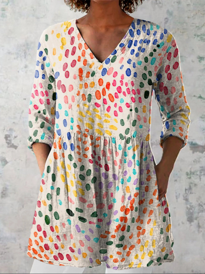 Noelle | Lange Blouse met een opvallend patroon