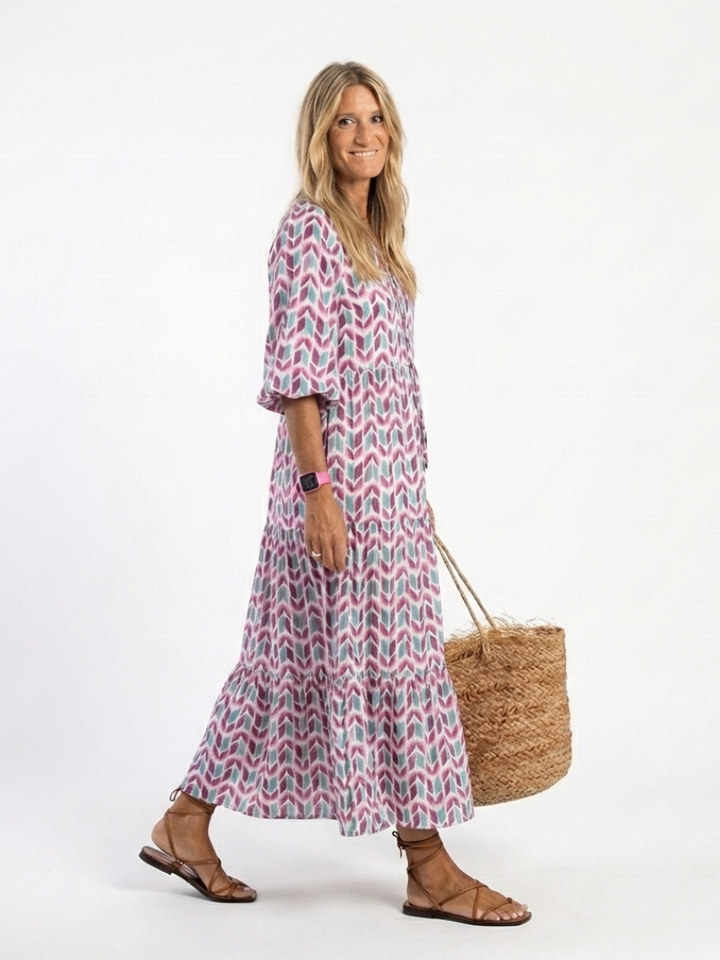 Mireya™ | Midi-jurk met geometrische print