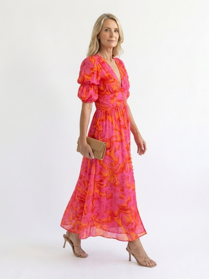 Willow™ | Bloemenjurk met pofmouwen