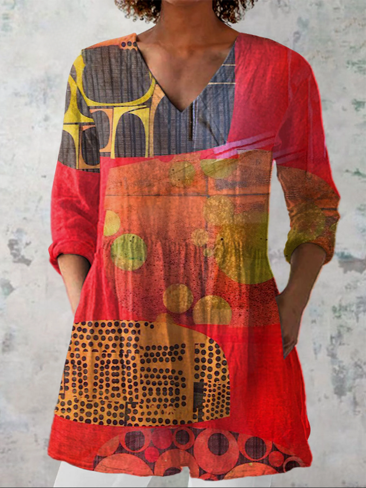 Skylar | Lange Blouse met een opvallend patroon
