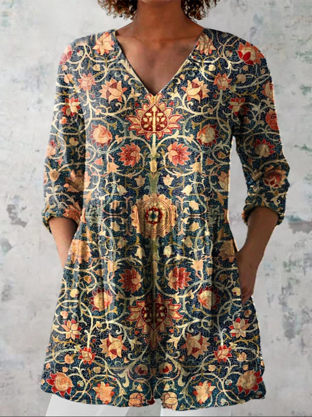 Liora | Lange Blouse met opvallend patroon