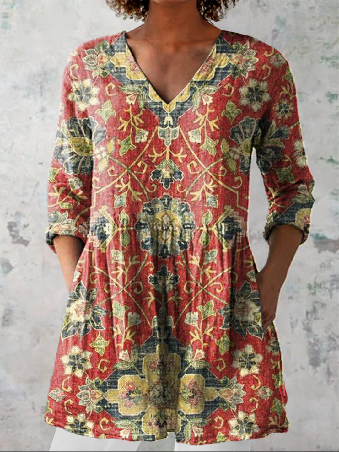 Wren | Lange Blouse met een opvallend patroon