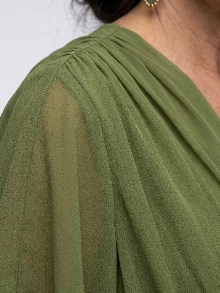 Elise™ | Gedrapeerde midi-jurk