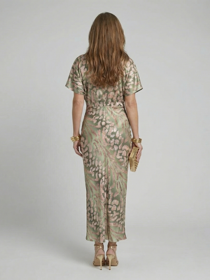 Coralie™ | Midi-wikkeljurk met abstracte print