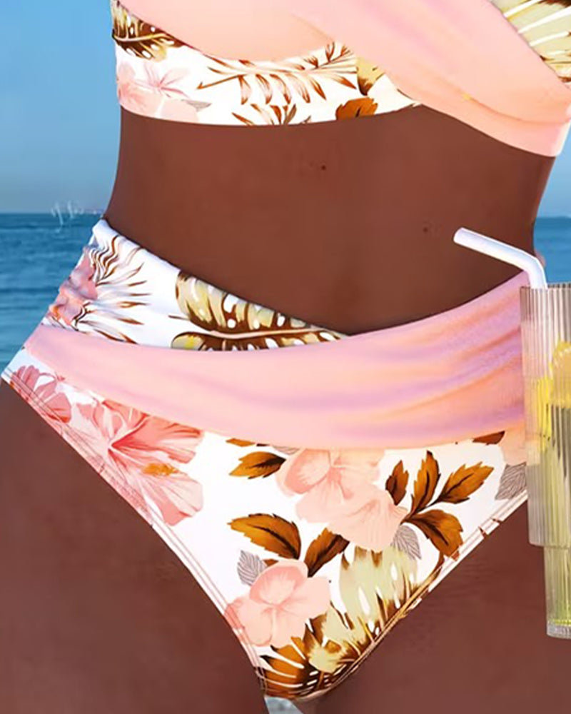 Bikini Set met Bloemenprint en Split