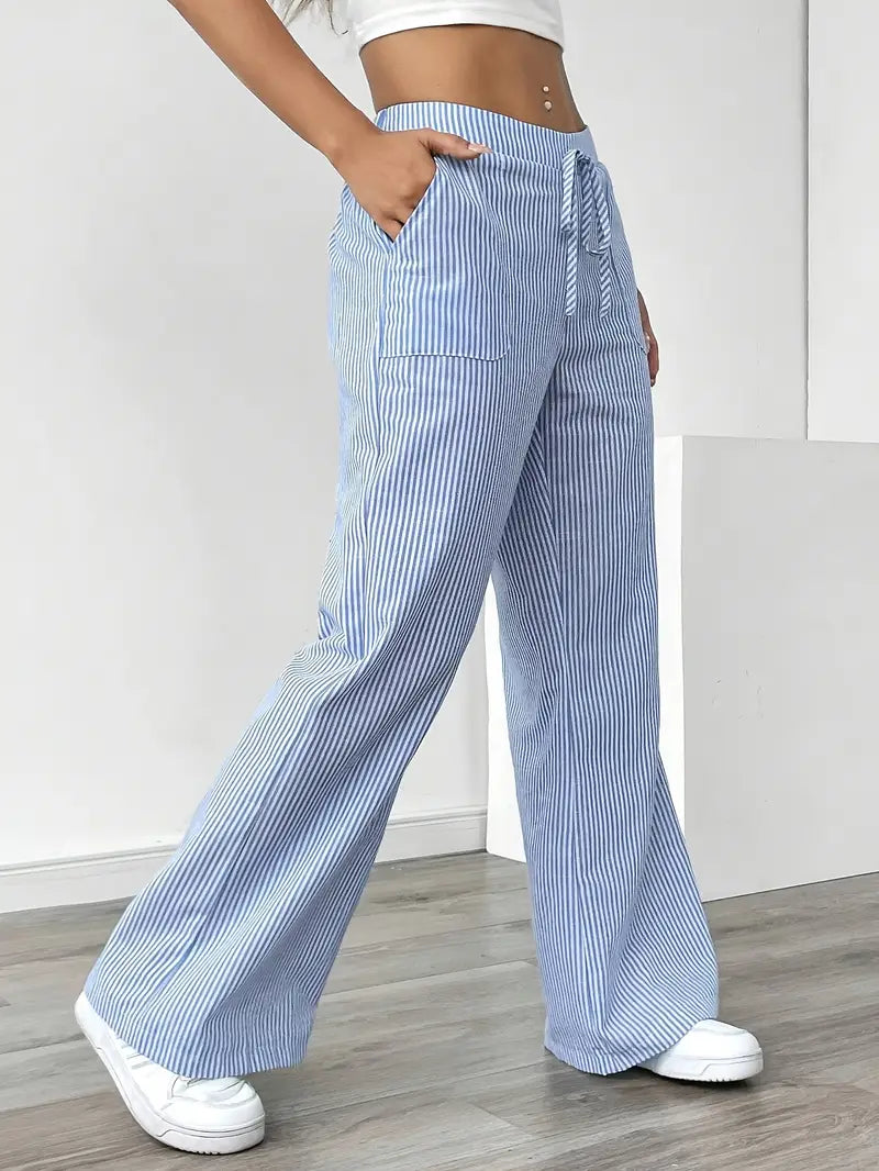 Karina | Striped Wide-Leg Pants for Women | Smart Casual
