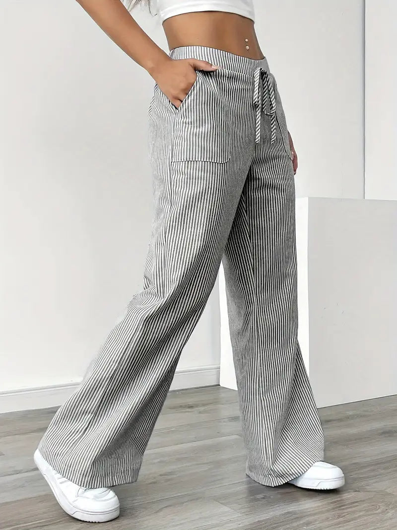 Karina | Striped Wide-Leg Pants for Women | Smart Casual