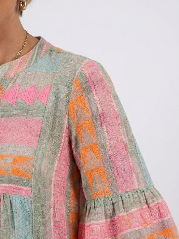 Manon™ | Knielange jurk met geometrische print