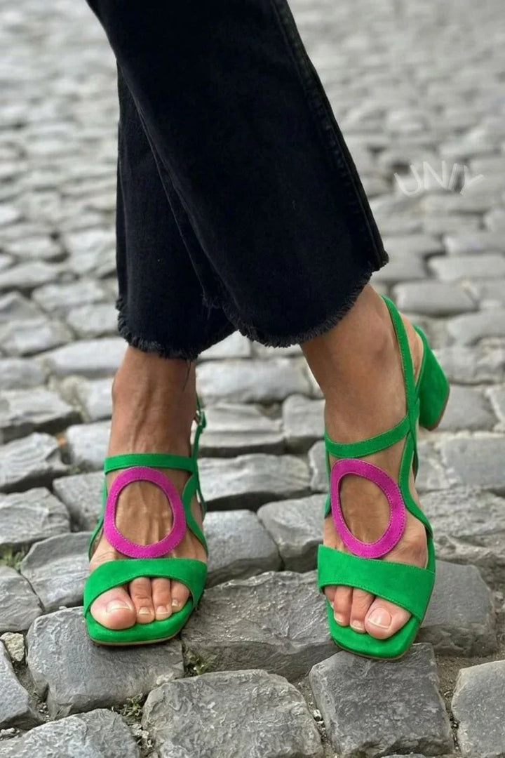 Camille™ | Sandalen met vierkante neus en opengewerkte bandjes
