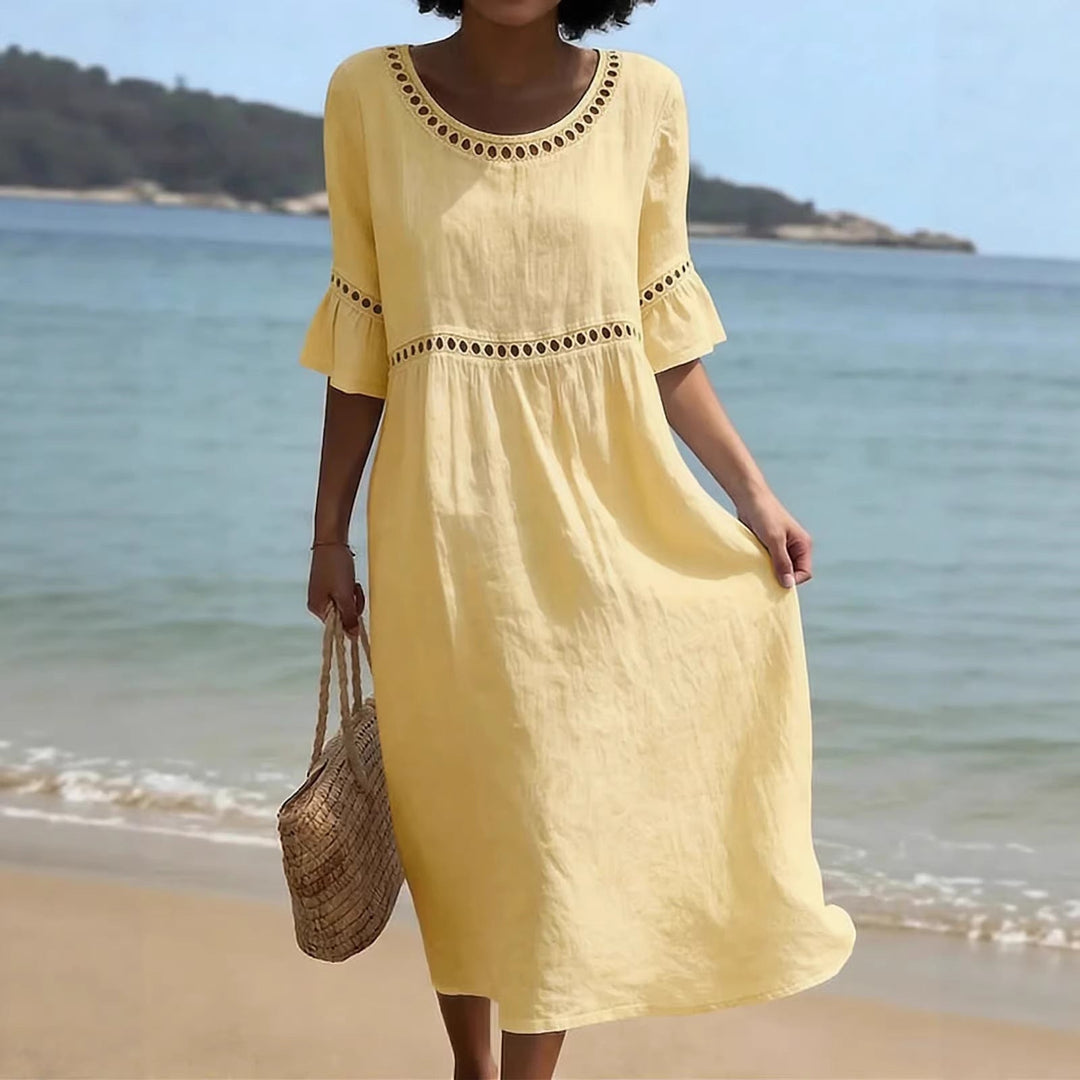 Amara™ | Elegante Buikcamouflerende Midi Jurk