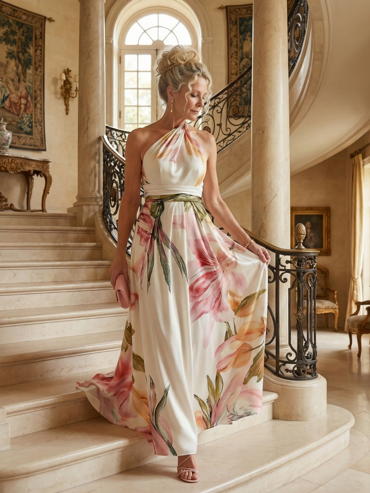 Amiel | Light Floral Maxi Dress