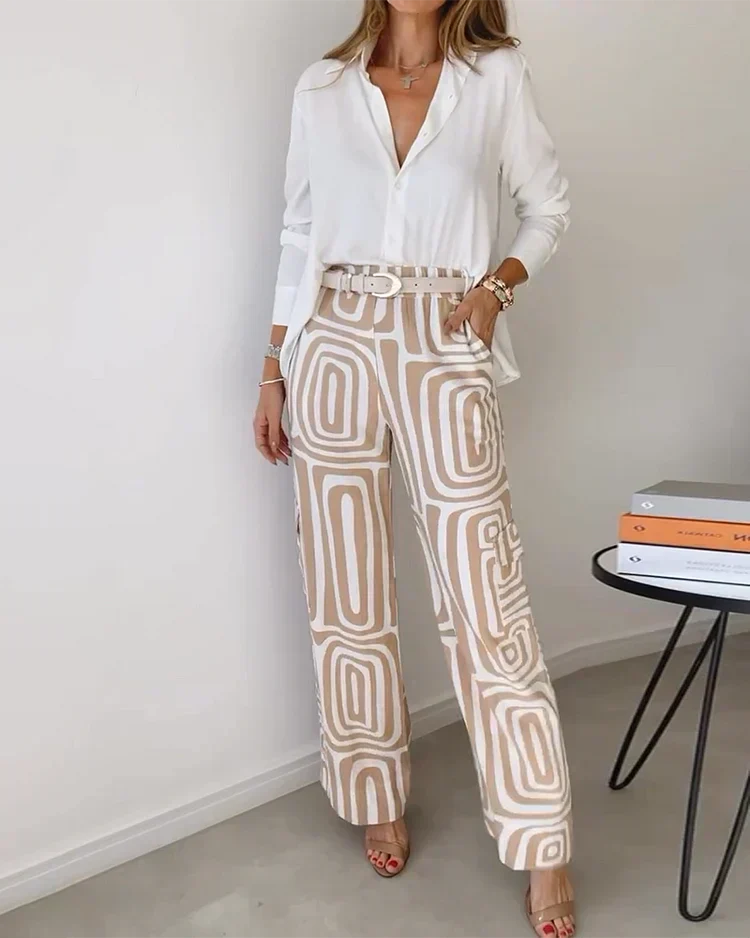 Liora | Printed Wide-Leg Two-Piece Summer Set for Women