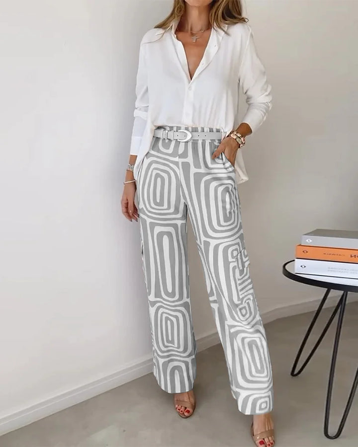 Liora | Printed Wide-Leg Two-Piece Summer Set for Women