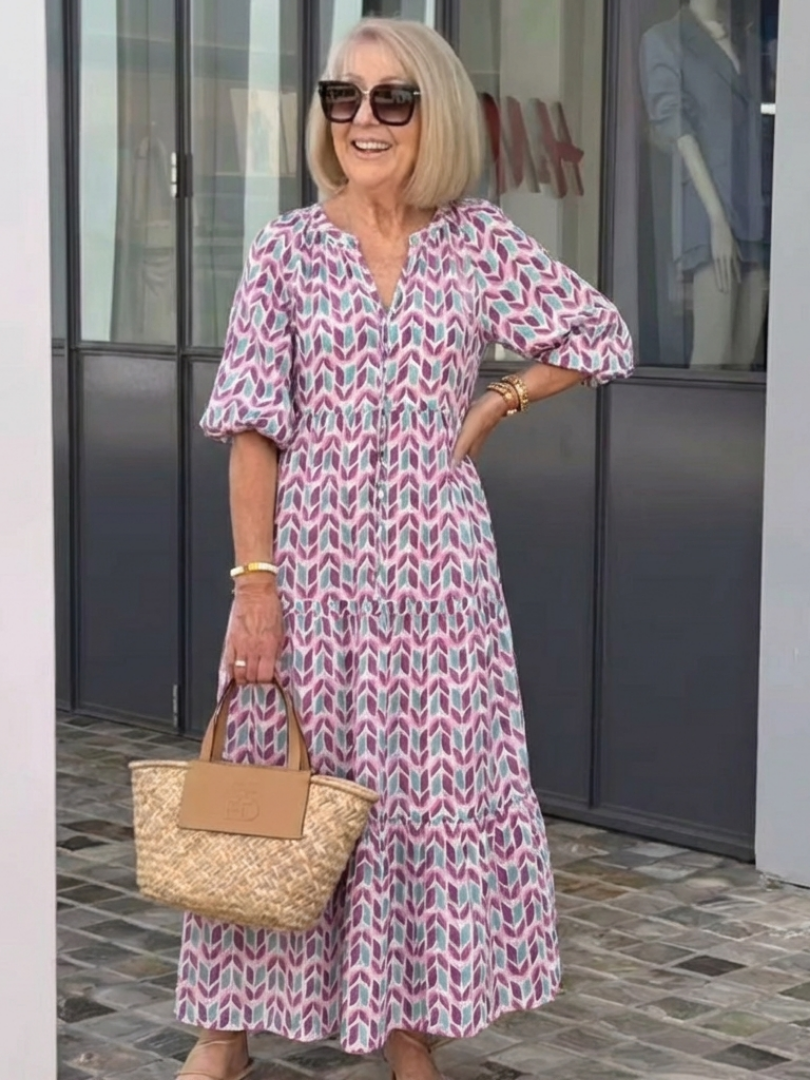 Mireya™ | Midi-jurk met geometrische print