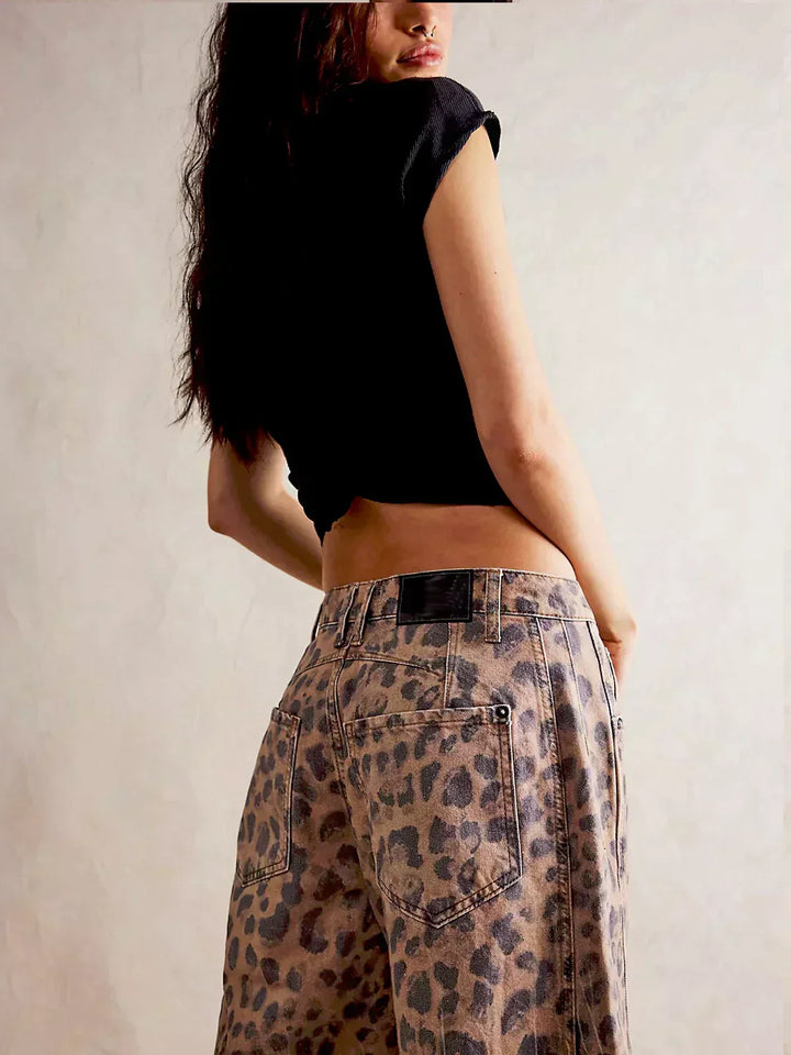 Edith | Leopard Print Wide-Leg Pants for Women | Bold Casual