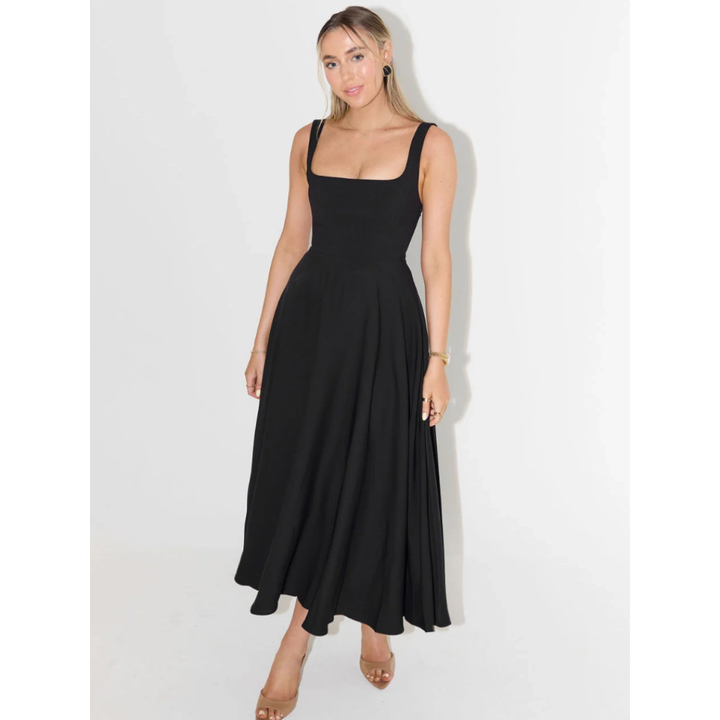 Melis | Lange Jurk met Vloeiende Midi-Rok