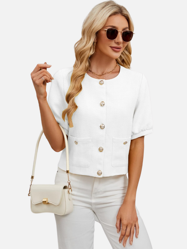 Vivian | Cropped Tweed Jasje