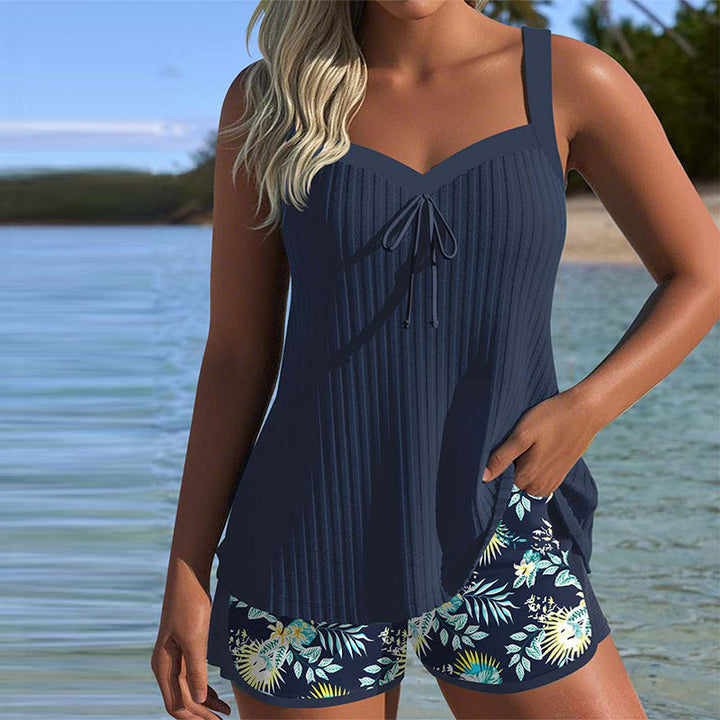 Laluna® | Gestreepte Tankini Set met Short