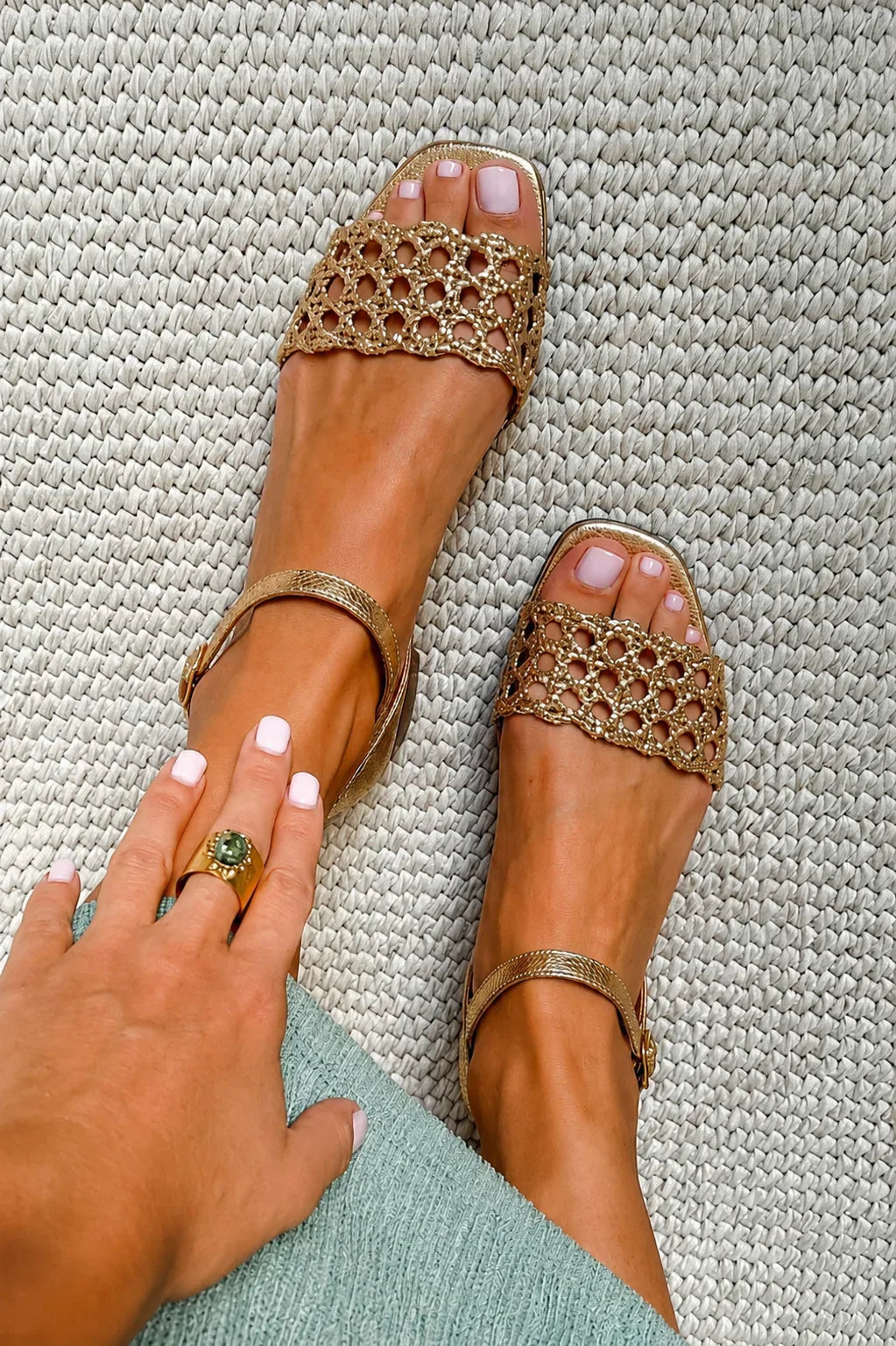 Fenna™ | Platte sandalen met vierkante neus