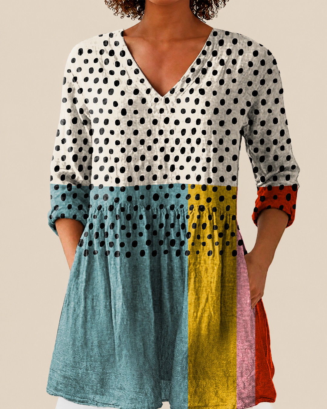 Nola | Lange Blouse met Indrukwekkend Patroon