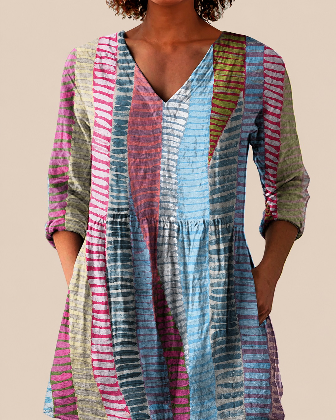 Noa | Lange Blouse met een opvallend patroon