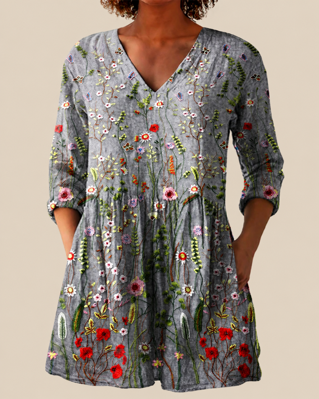 Sloane | Lange Blouse met expressief patroon