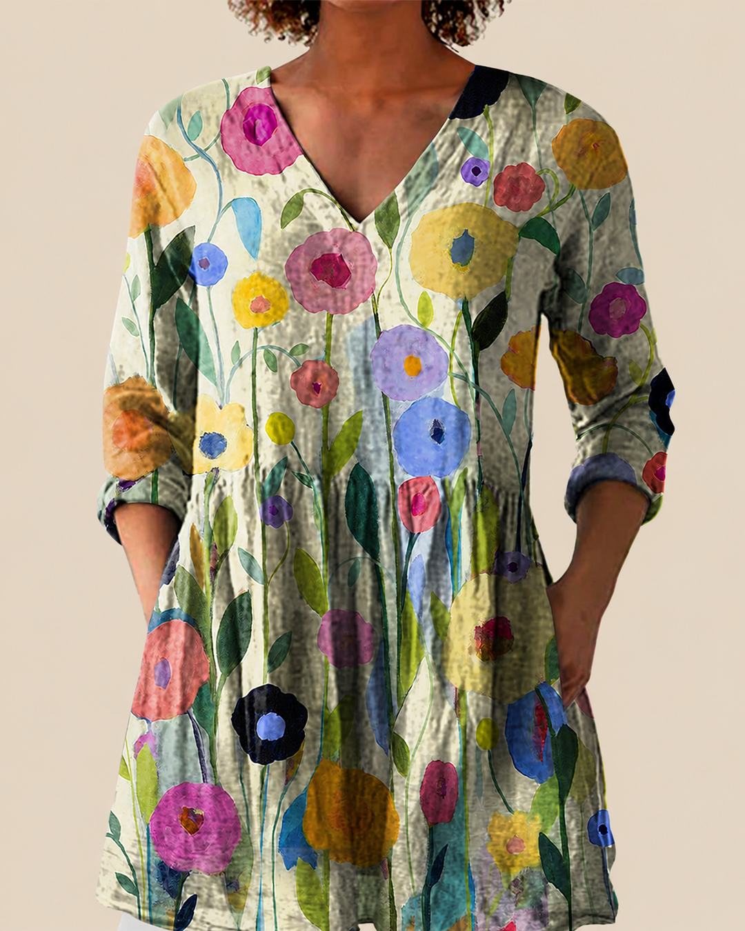 Remi | Lange Blouse met Indrukwekkend Patroon