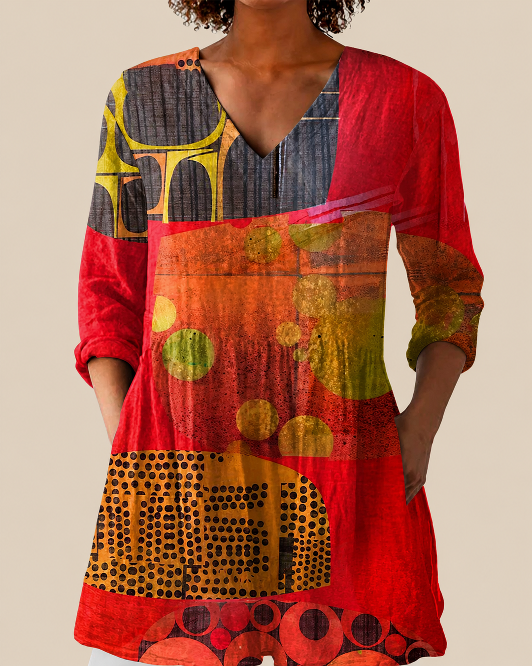 Skylar | Lange Blouse met een opvallend patroon