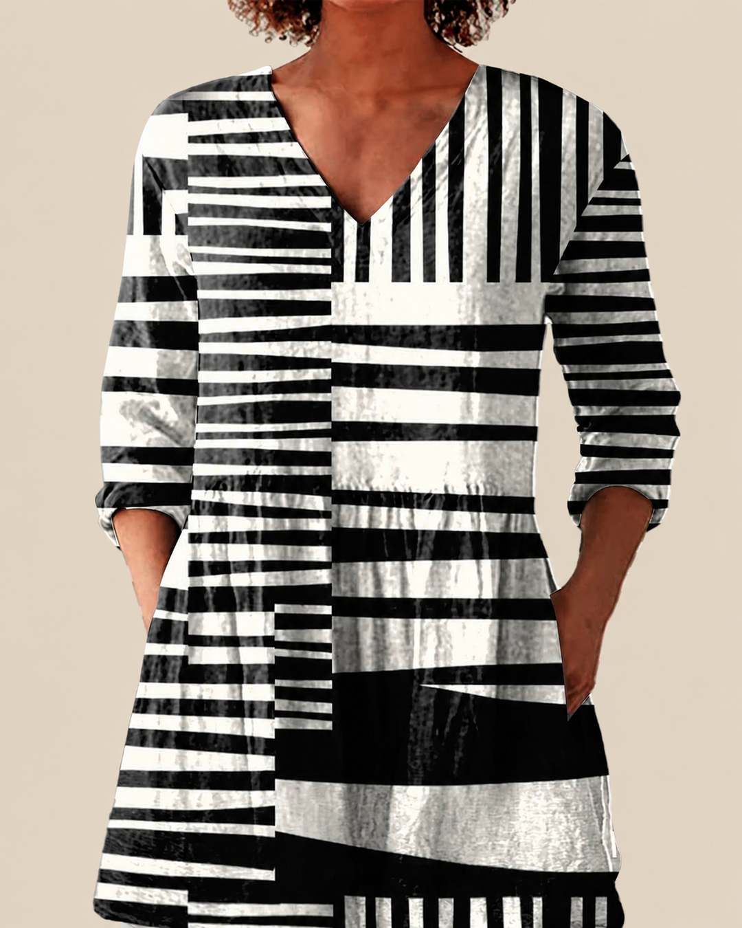 Quinn | Lange Blouse met uitdrukkelijk patroon