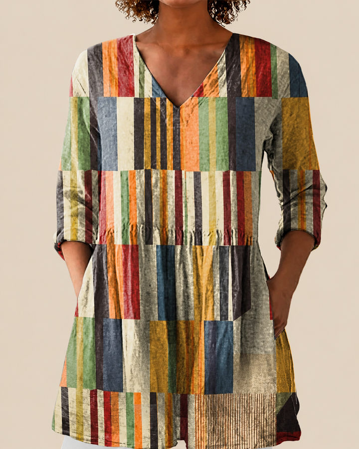 Avery | Lange Blouse met een opvallend patroon