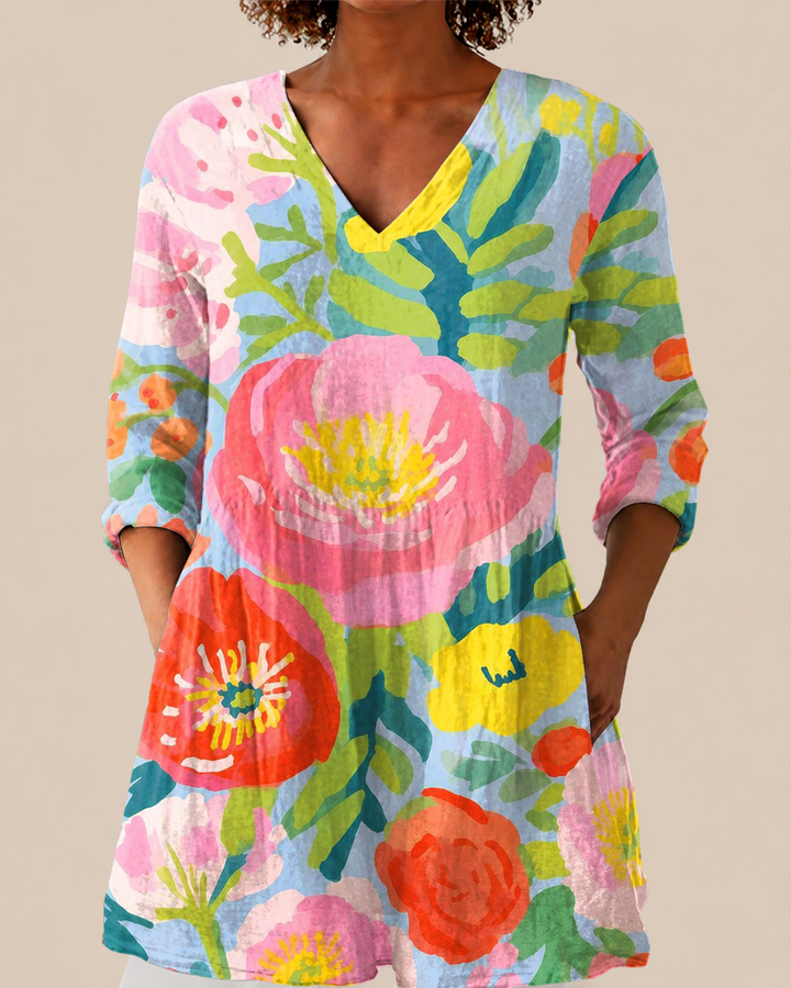 Ayra | Lange Blouse met een opvallend patroon