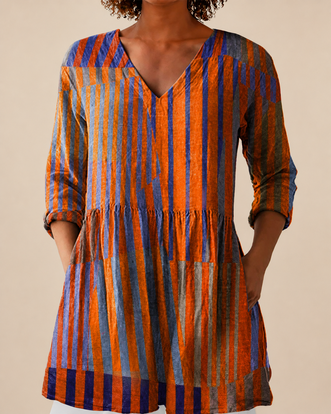 Elowen | Lange Blouse met opvallend patroon