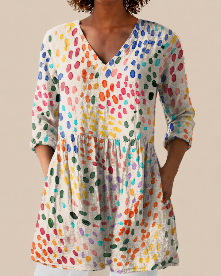 Noelle | Lange Blouse met een opvallend patroon