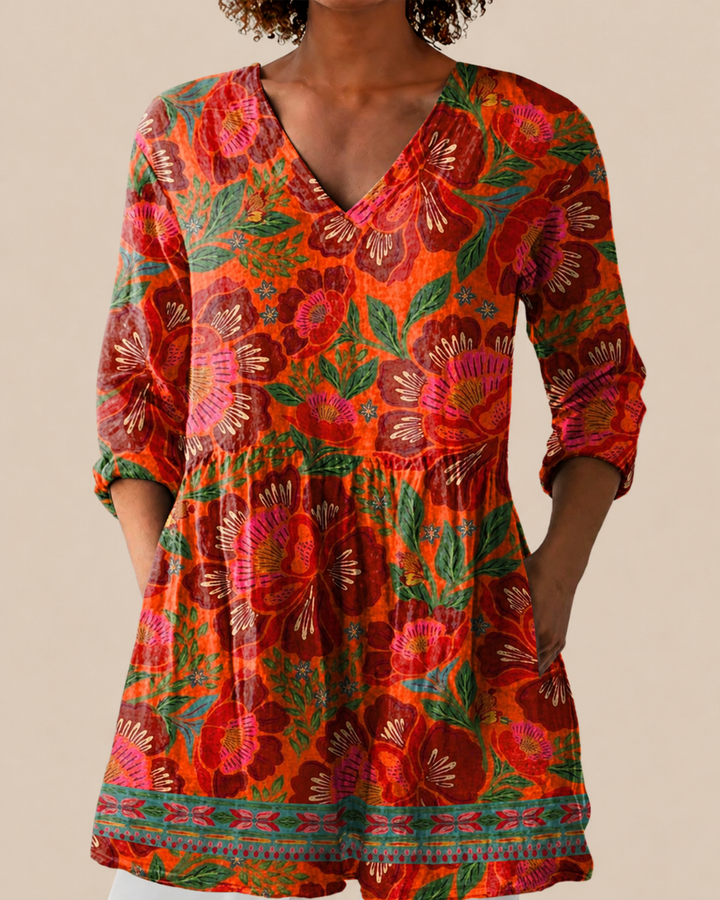 Kaia | Lange Blouse met een opvallend patroon