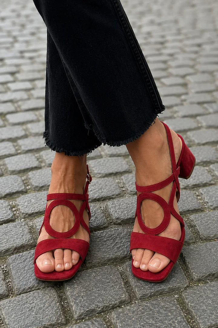 Camille™ | Sandalen met vierkante neus en opengewerkte bandjes