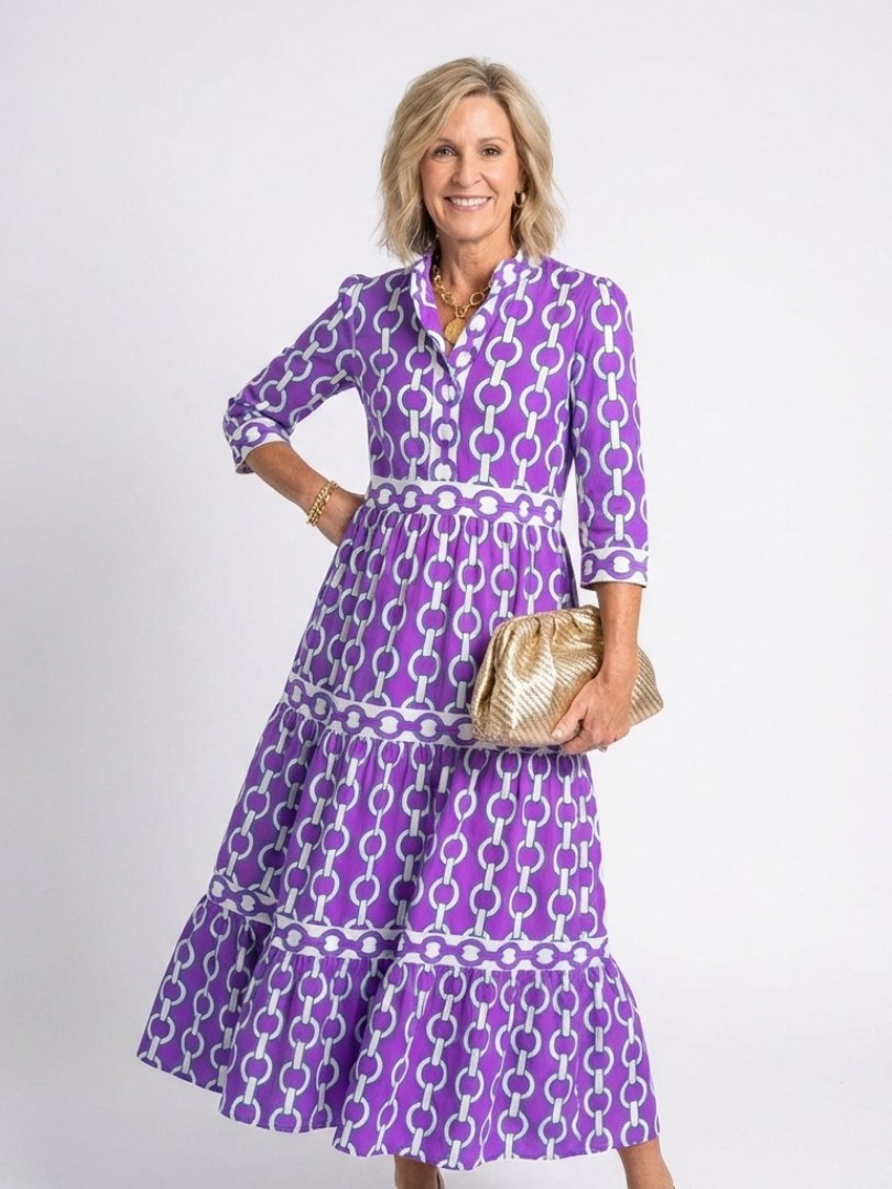 Isolde™ | Midi-jurk met kettingprint