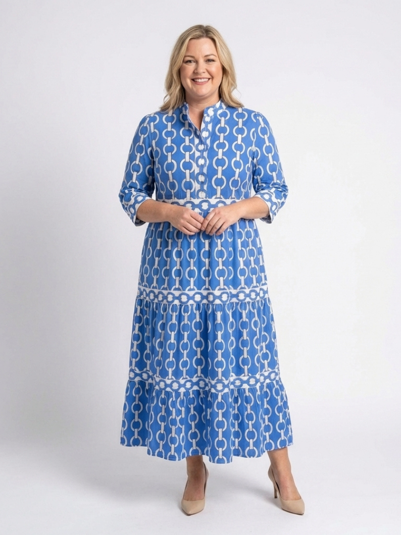 Isolde™ | Midi-jurk met kettingprint