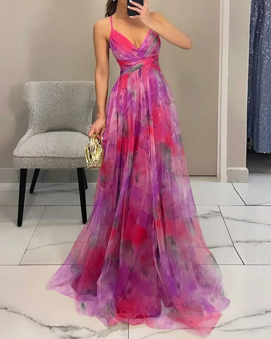 Giselle | Maxi Zomerjurk met Bloemeprint