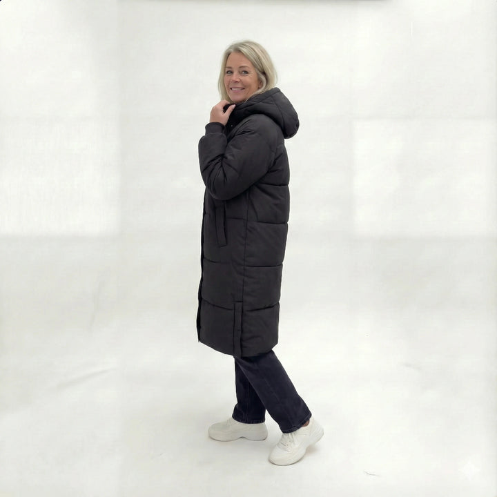 Luna | Manteau d'hiver long et matelassé avec capuche