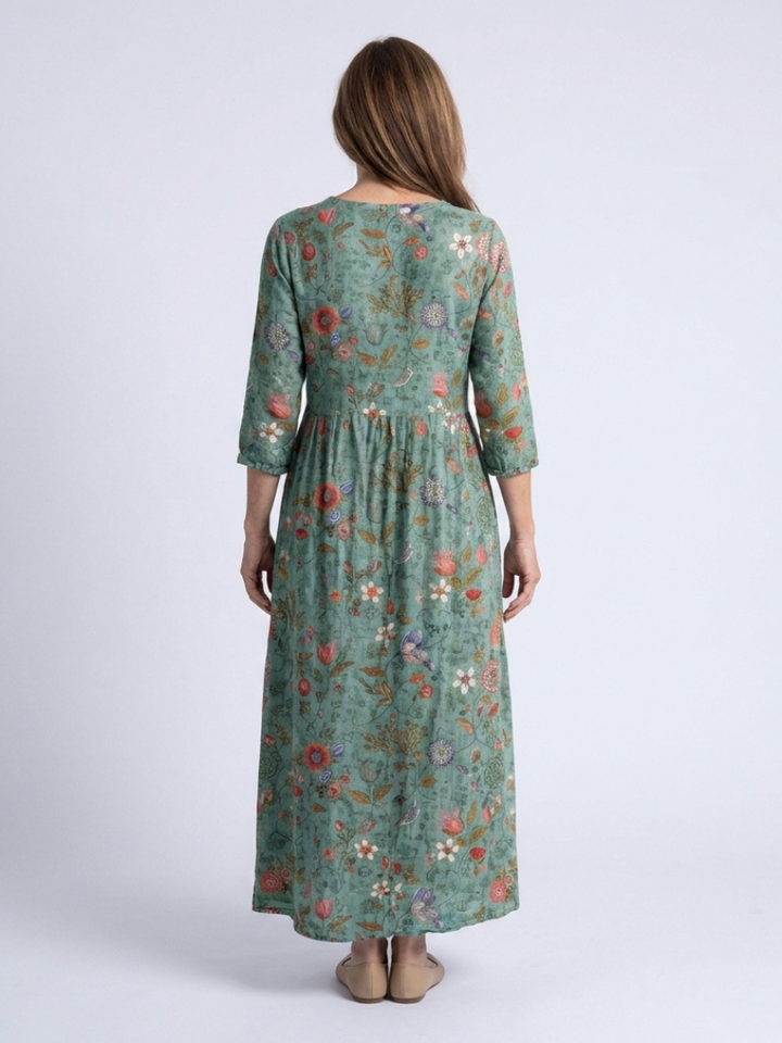 Marina™ | Maxi-jurk met driekwartmouwen