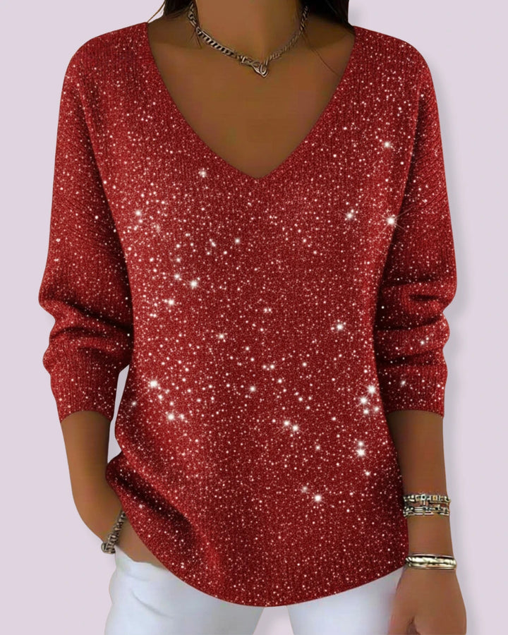 Elara | Pull festif pour femme à col en V