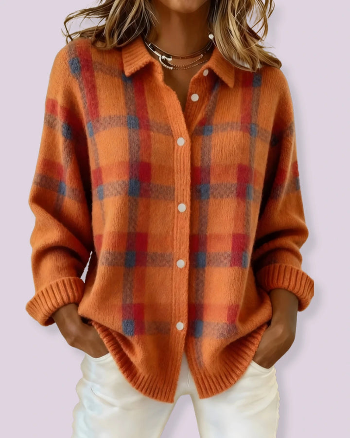 Amara | Gilet en maille à carreaux