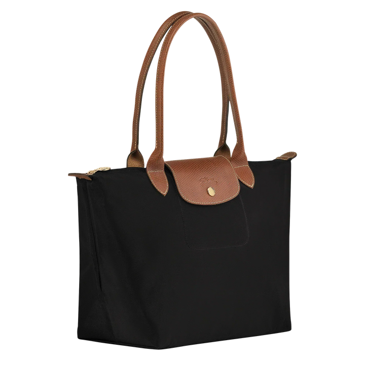Nora™ | Opvouwbare shopper in zwart met cognac